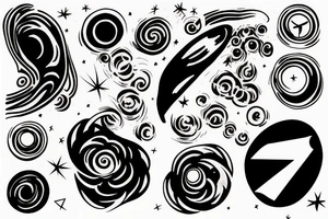 Black hole arm sleeve tattoo idea