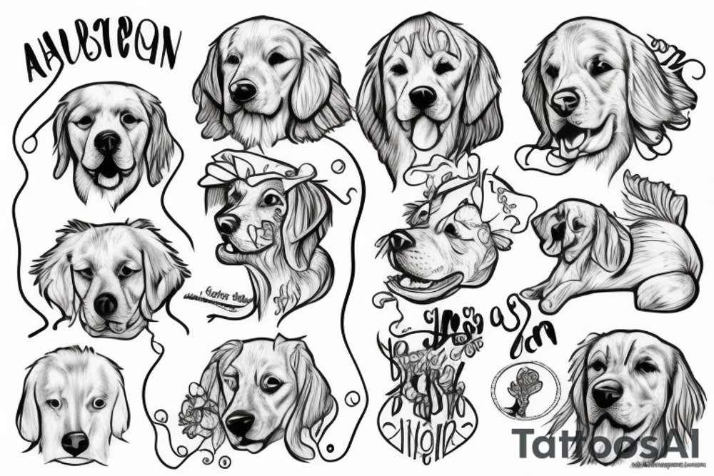 Golden Retriever tattoo idea