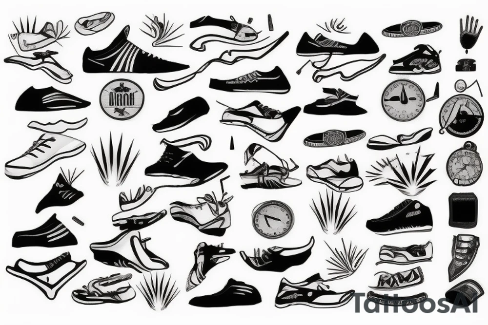 Track and Field Spikes tattoo idea
