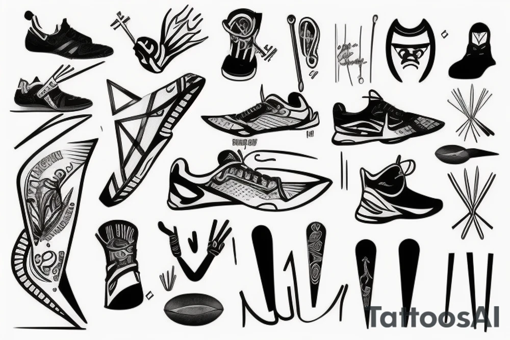 Track and Field Spikes tattoo idea