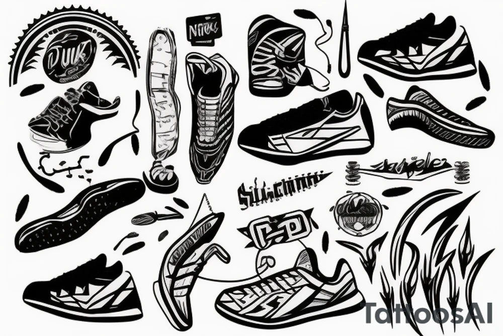 Track and Field Spikes tattoo idea