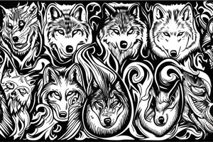 Alpha wolf watching over fire tattoo idea