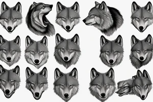 Alpha wolf watching over fire tattoo idea