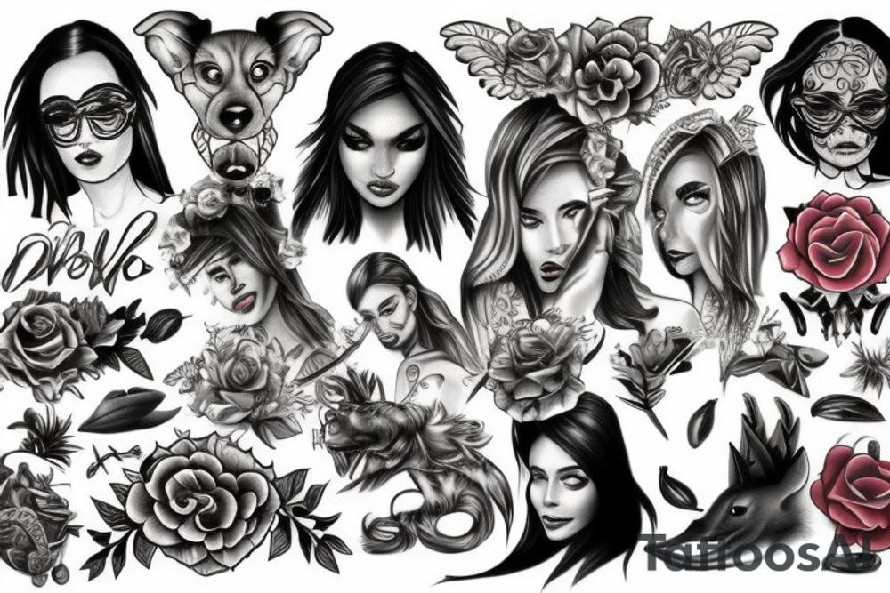 Full color Leader of the pack tattoo idea