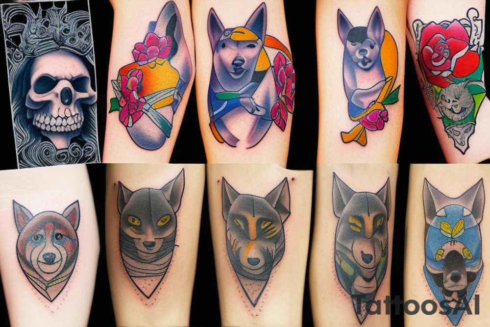 Full color Leader of the pack tattoo idea