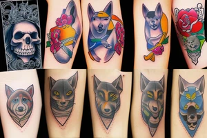 Full color Leader of the pack tattoo idea