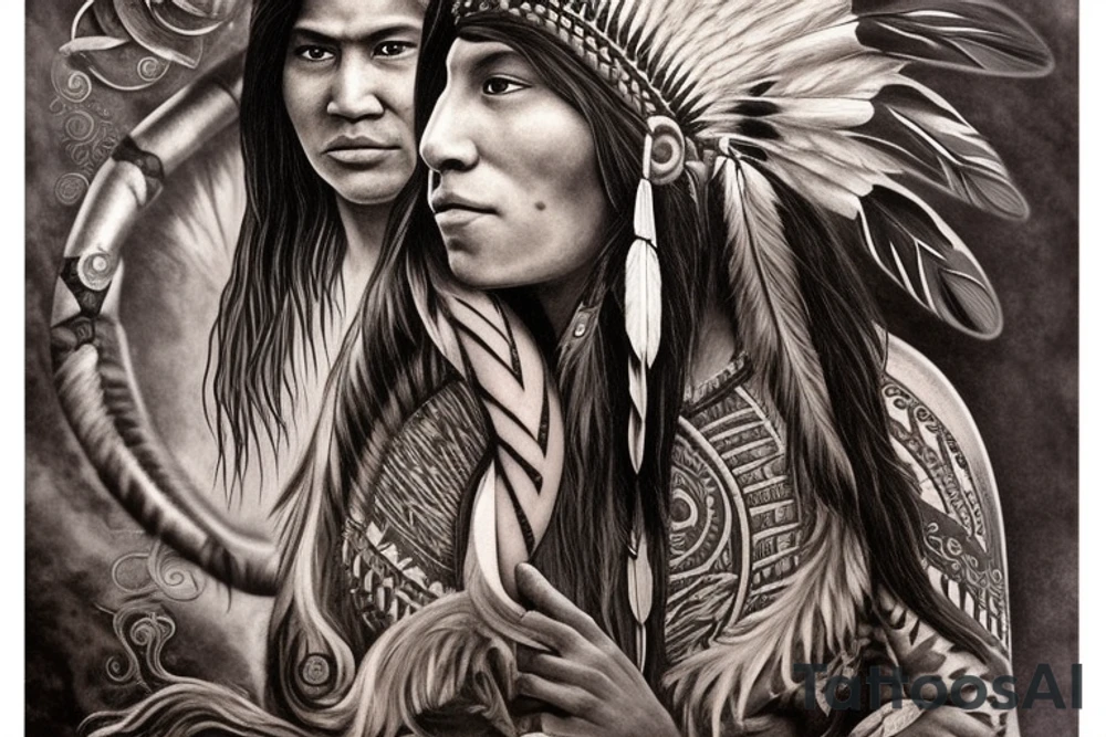 The Native American spirit animal was a powerful and enigmatic creature, which could take many forms and speak with the voices of the earth, sky, and sea. It possessed an otherworldly grace and an ancient wisdom that transcended the boundaries of time and space, guiding its human companion through great trials and triumphs alike. tattoo idea