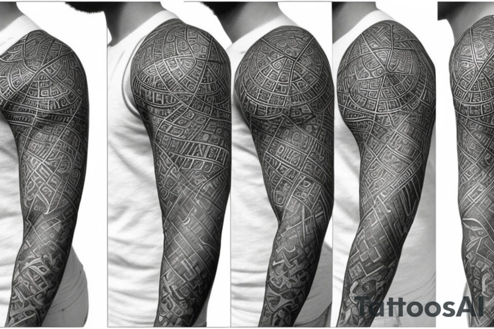 Island sleeve tattoo idea