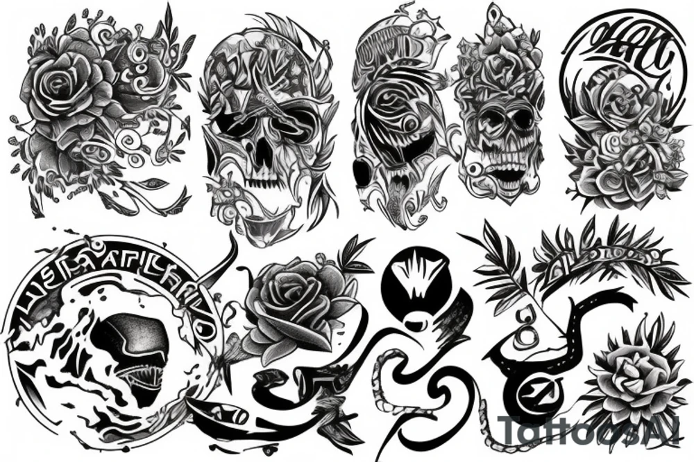 Island sleeve tattoo idea