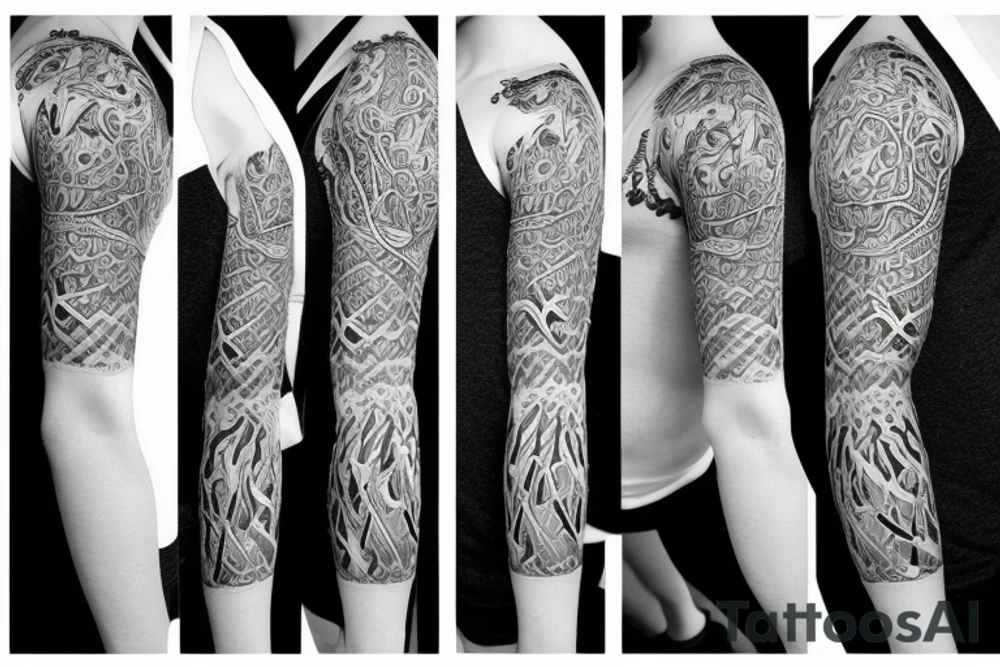 Island sleeve tattoo idea