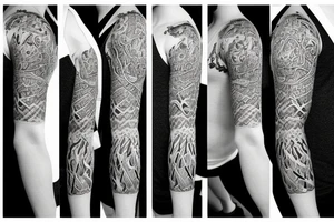 Island sleeve tattoo idea