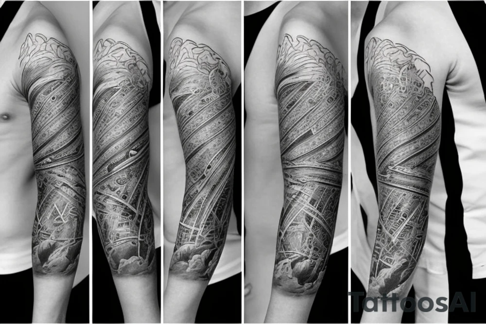 Island sleeve tattoo idea