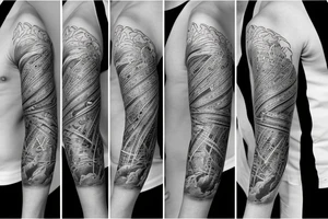 Island sleeve tattoo idea