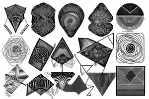 Free flowing with geometric line tattoo idea
