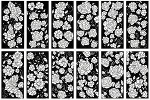 Free flowing floral 
with geometric line tattoo idea