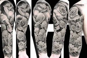 Free flowing realistic long Florals tattoo idea