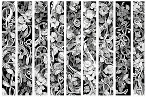 long Florals with different types of fine vines rainbow tattoo idea