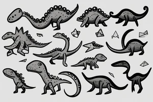 small cute dino tattoo idea