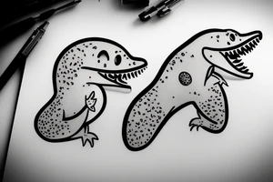 small cute dino tattoo idea