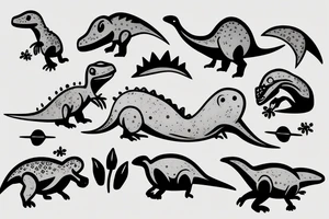 small cute dino tattoo idea