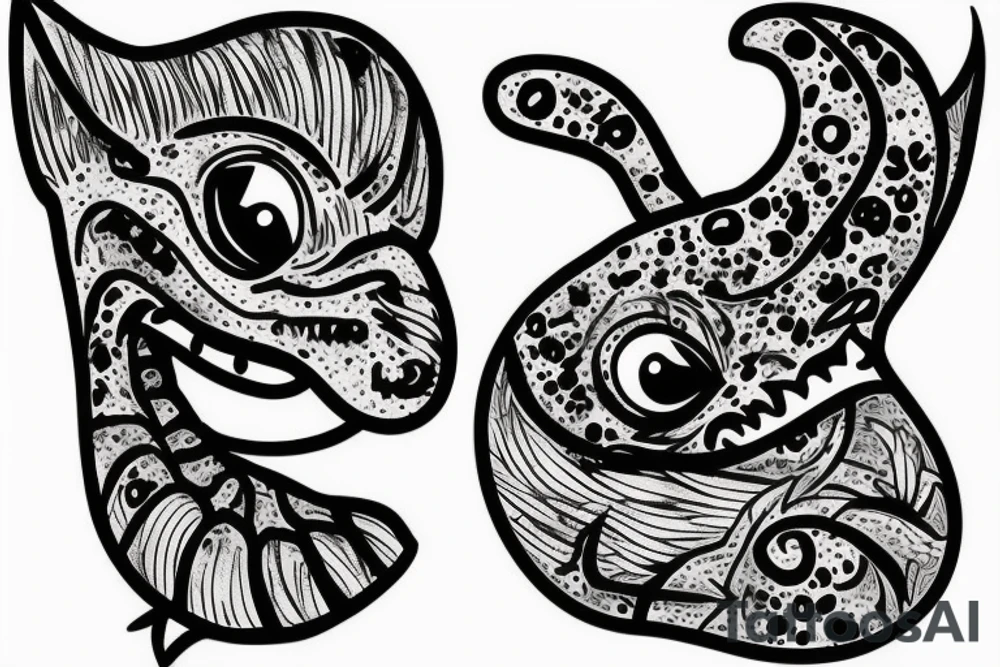 small cute dino tattoo idea