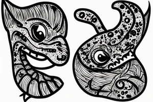 small cute dino tattoo idea