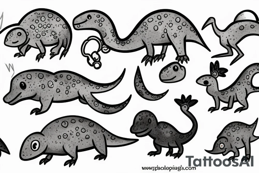 small cute dino tattoo idea