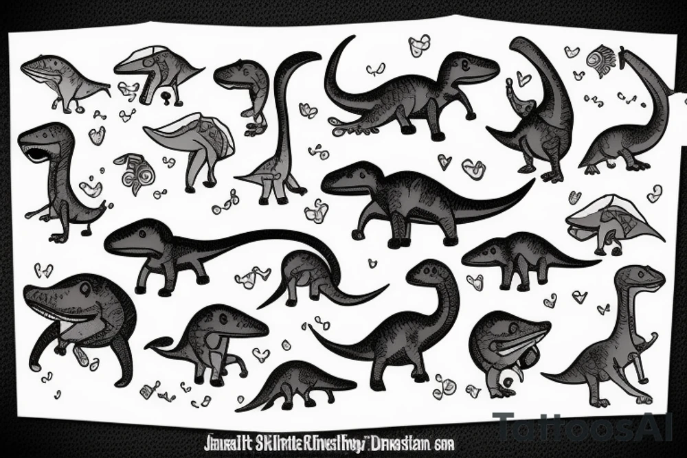 small cute dino tattoo idea