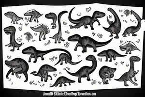 small cute dino tattoo idea