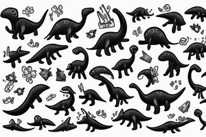 small cute dino tattoo idea