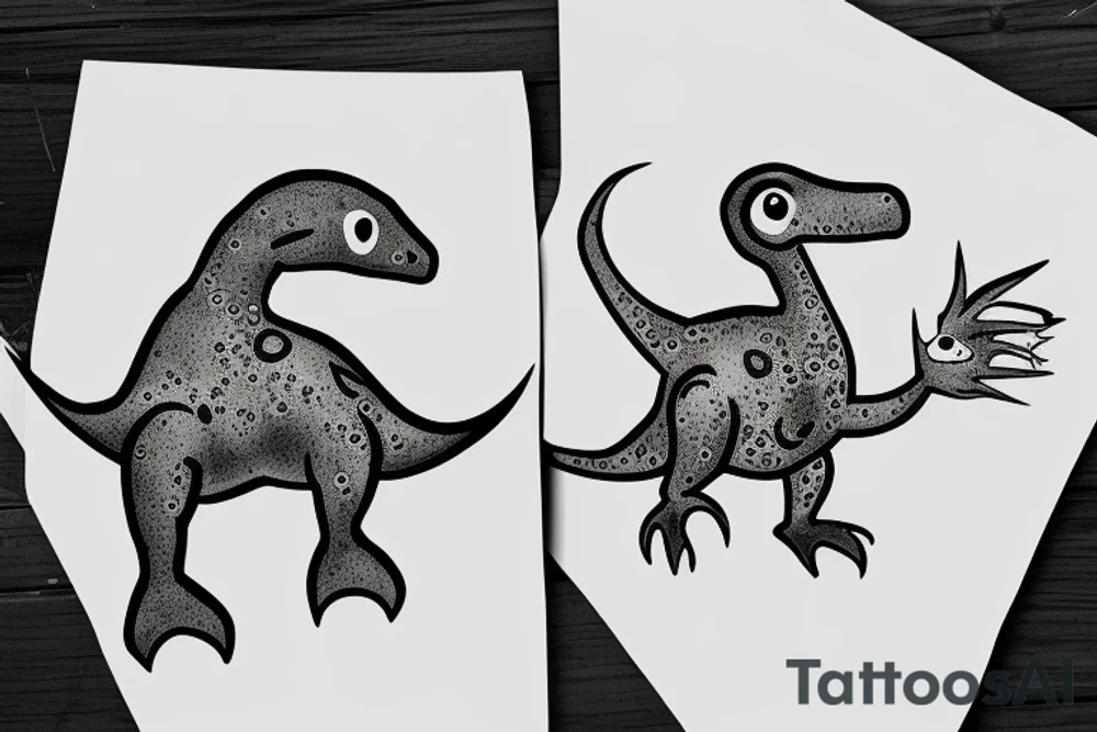 small cute dino tattoo idea