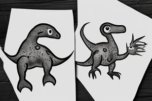small cute dino tattoo idea
