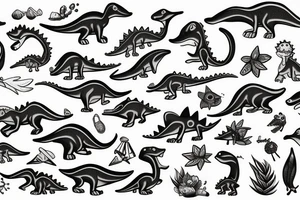 small cute dino tattoo idea