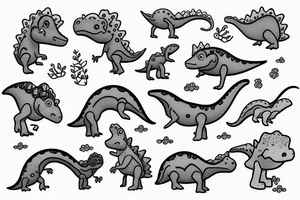 small cute dino tattoo idea