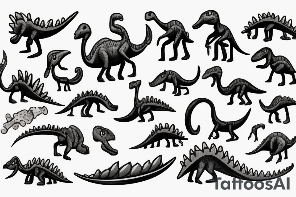 small dinosaur on fire tattoo idea