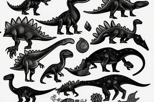 small dinosaur on fire tattoo idea