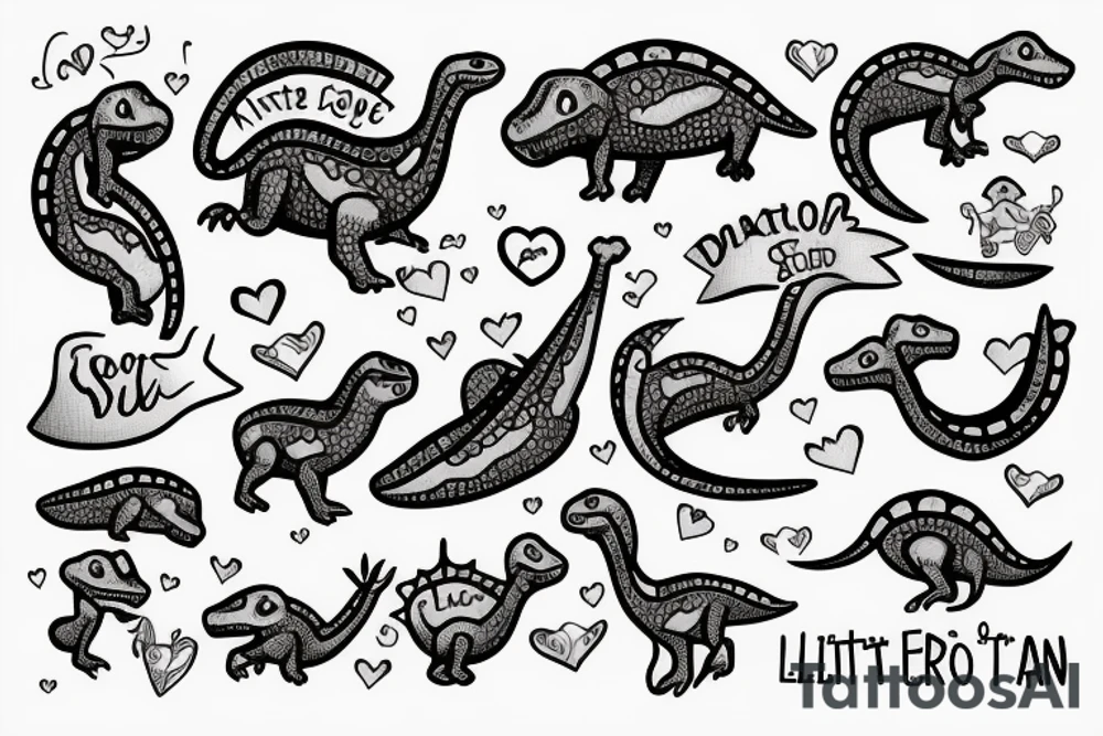 little dinosaur with a heart tattoo idea