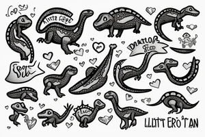 little dinosaur with a heart tattoo idea