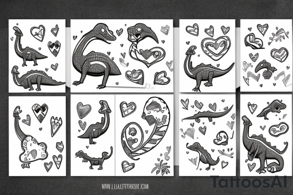 little dinosaur with a heart tattoo idea