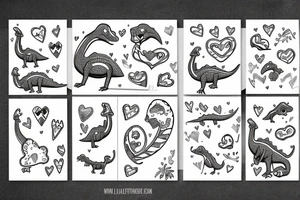 little dinosaur with a heart tattoo idea