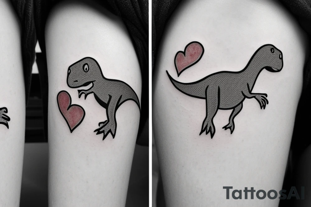 little dinosaur with a heart tattoo idea
