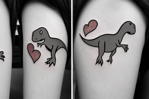 little dinosaur with a heart tattoo idea