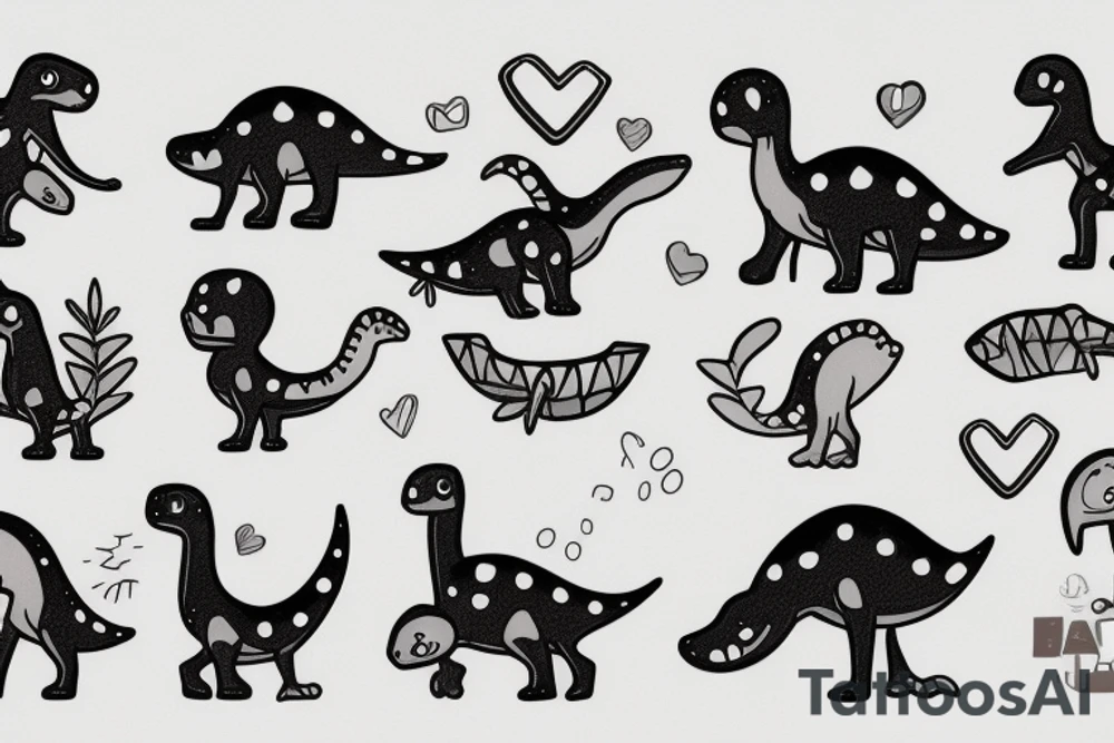 little dinosaur with a heart tattoo idea
