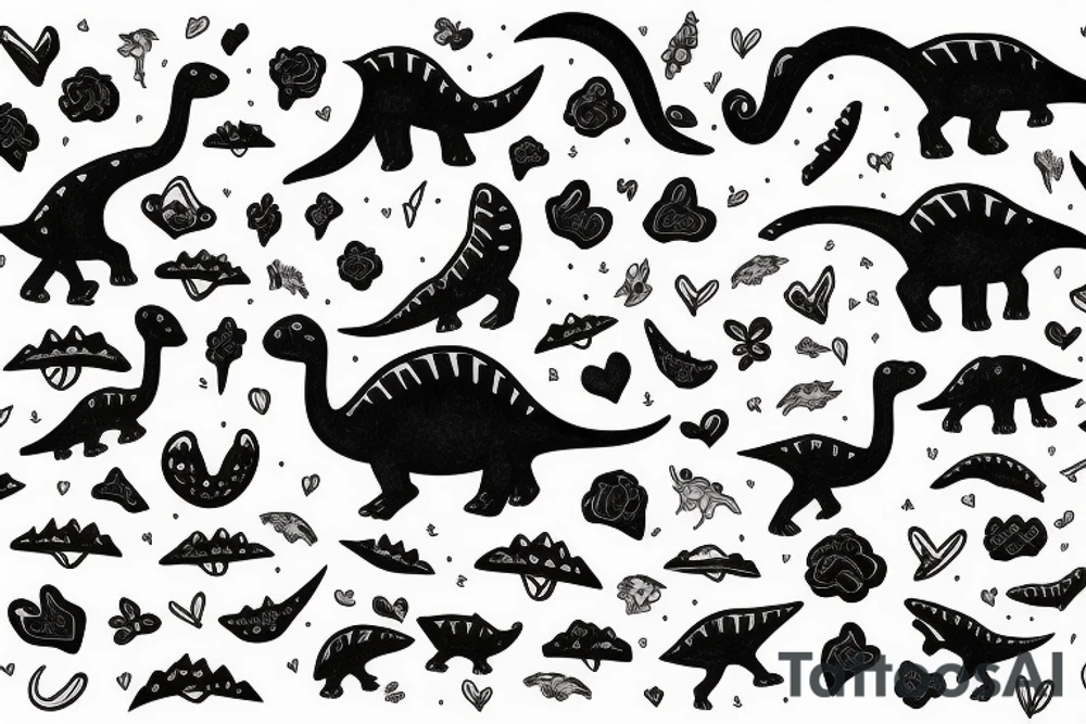 little dinosaur eat heart tattoo idea