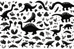 little dinosaur eat heart tattoo idea