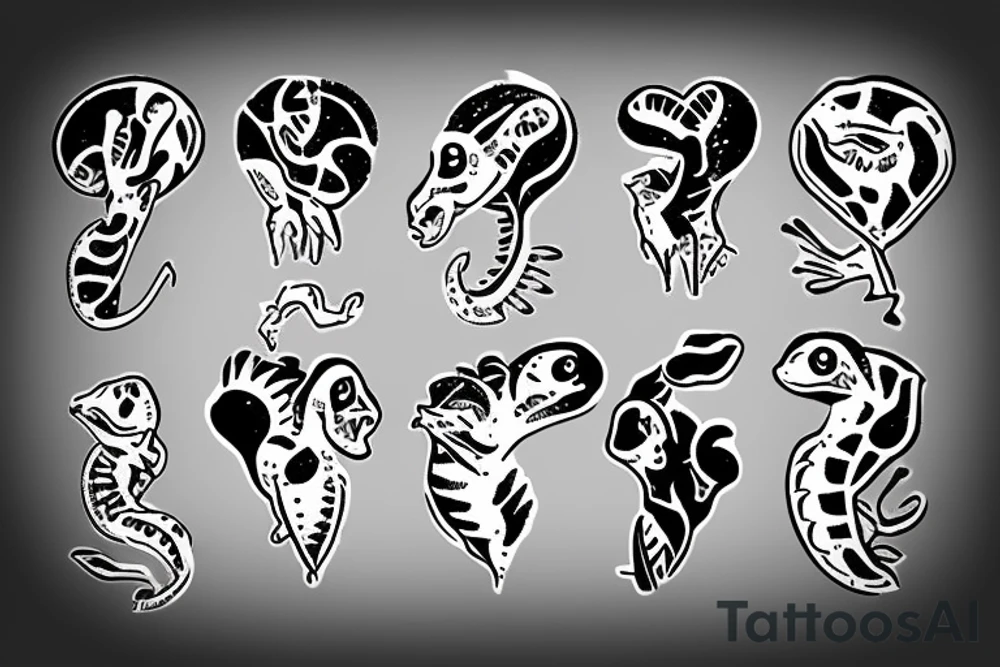 little dinosaur eat heart tattoo idea