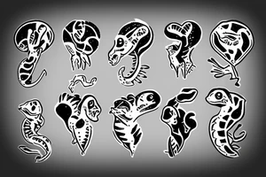 little dinosaur eat heart tattoo idea