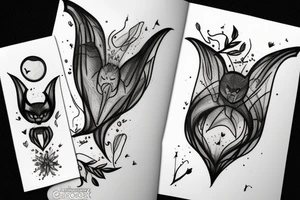 Bat, smoke, forest tattoo idea