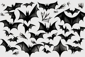 Bat, smoke, forest tattoo idea