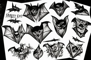 Bat, smoke, forest tattoo idea